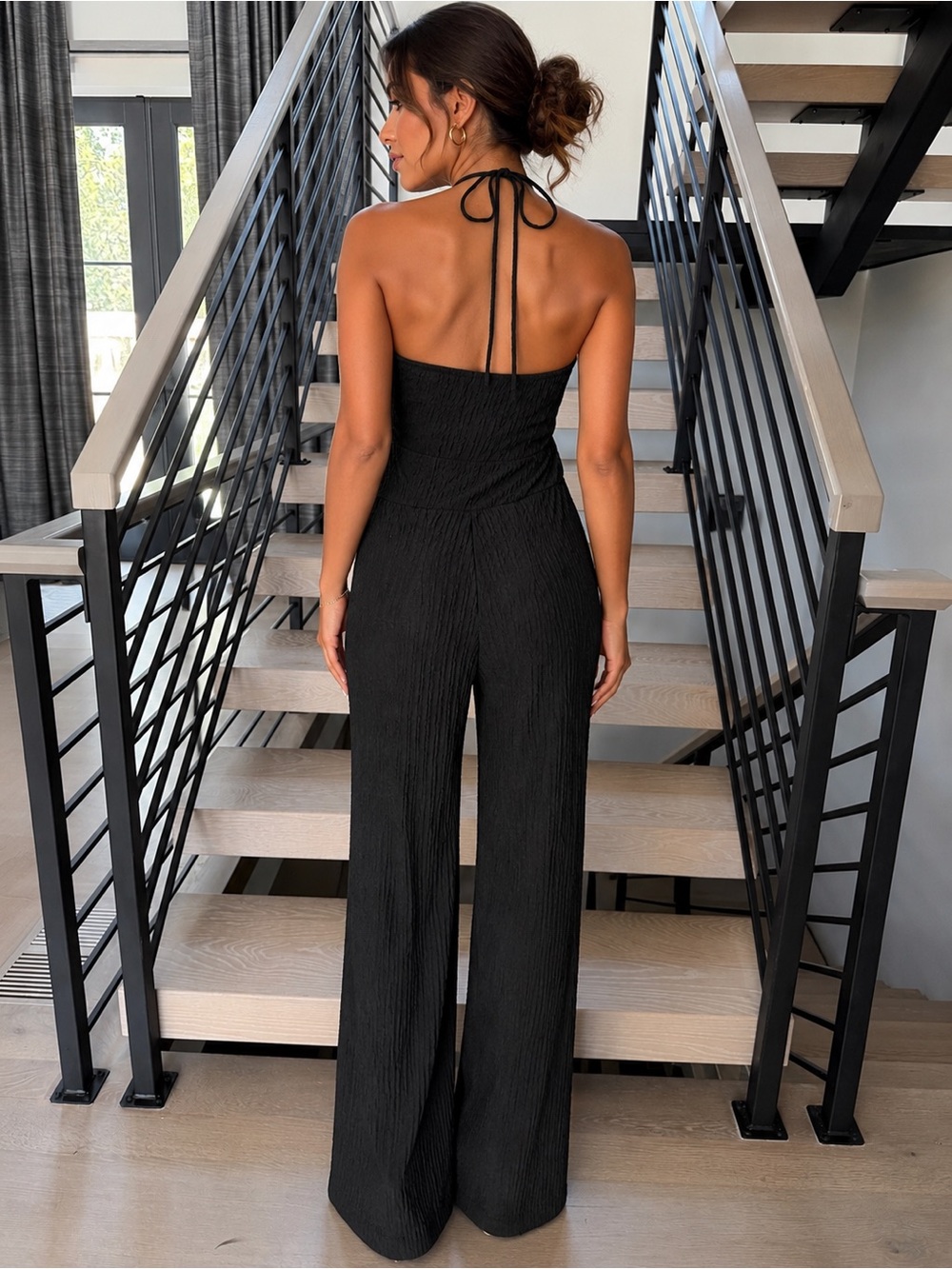 Women’s Black Halter Wide-Leg Jumpsuit size S - Picture 3 of 3